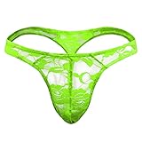 Men's Thong Underwear Men's Sexy Lace Underwear Nightwear Adjustable Elastic Waisted Underpants Stretch Soft Classic Cheeky Thongs z31-GN1 One Size