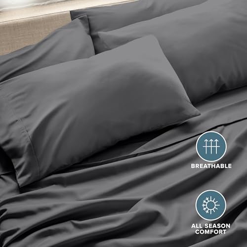 Image of Bare Home Microfiber King Size Pillowcases - 4 Pack, Grey, 20x40
