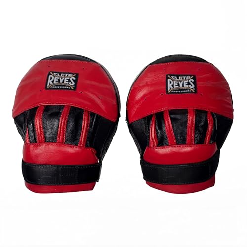 CLETO REYES Boxing Punching Mitts, Focus Sparring Striking Training Punch Pads, MMA, Kickboxing, Muay Thai, Leather, Curved with Hook and Loop