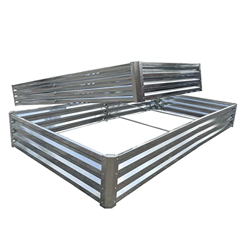 Vvoodeinck Galvanized Raised Garden Beds For Vegetables Large Metal Planter Box Steel Kit Flower Herb (2Pcs, 8X4X1Ft) #TOP24
