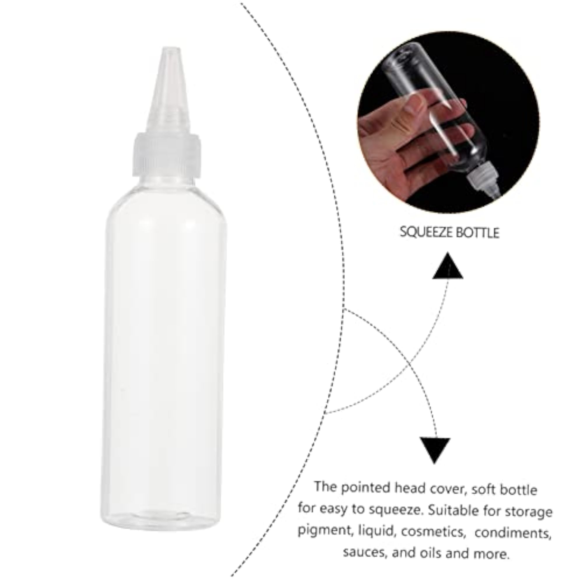 20pcs Refillable Pointed Mouth Dispenser Bottles for Travel