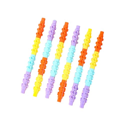 6-Colored Building Blocks Educational Gel pens Students Fresh Personality Toys-Carbon Black
