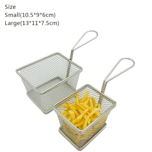 Paniers à frites carrés en acier inoxydable robuste grand format