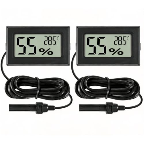 2 termometri igrometri digitali con display LCD e sonda ad alta precisione