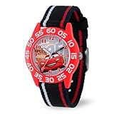 Disney Kids ' w001954 CarsアナログWatch with Striped Nylon Band