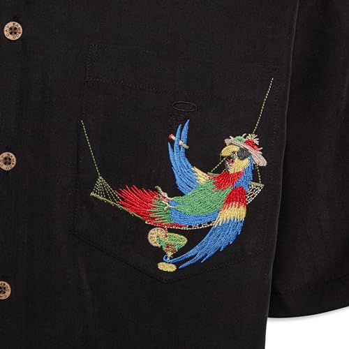 Bamboo Cay Mens Short Sleeve Always 5 Oclock Casual Embroidered Button Up Shirt3