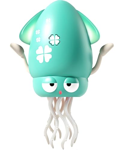 Image of Pbooo Dancing Octopus Toys, Tummy Time Toys, Dancing Squid Baby Toys with LED Lights, Rechargeable Crawling Octopus Toy for 6-12 12-18 36 Months 1 Year Old, Interactive Moving for Boys Girls