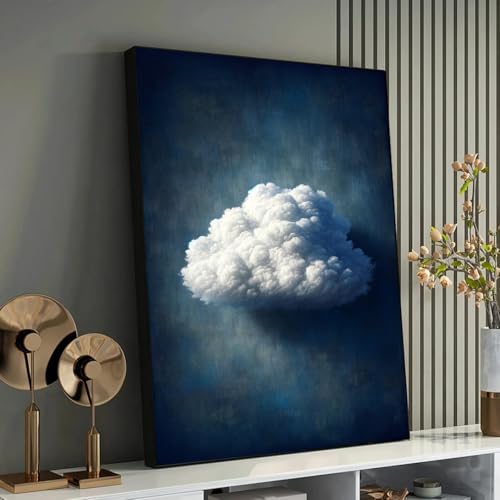 Impression sur toile Nuage cumulus azur 50x75cm sans cadre pour une décoration murale épurée