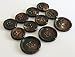 YCEE 11 Pieces Genuine Natural Black Horn Blazer & Suits Button Set - Round rim - For Blazer, Sport Coat, Uniform, Jacket