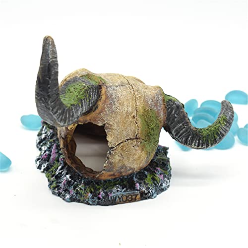WANGCL Fish Ornaments Aquarium Decoration Fish Tank Decoration Fish Tank Landscaping Decoration Hiding Caves Aquarium Display Shrimp House Hiding House Hollow Simulation Sheep Head - Image 4