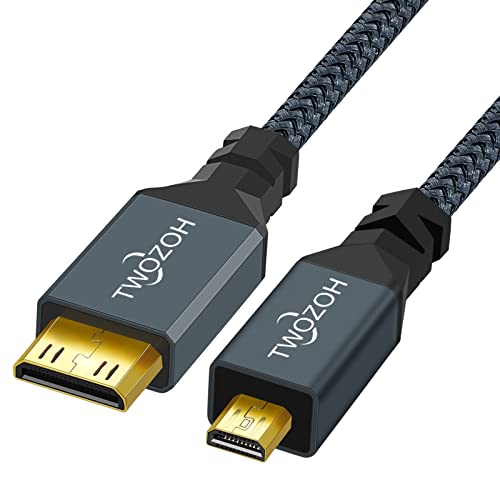 Twozoh Micro HDMI to Mini HDMI ϊ P[u 0.5M (^CvD-^CvC) 4K 60HzA~jHDMI to}CNHDMIP[u Kis