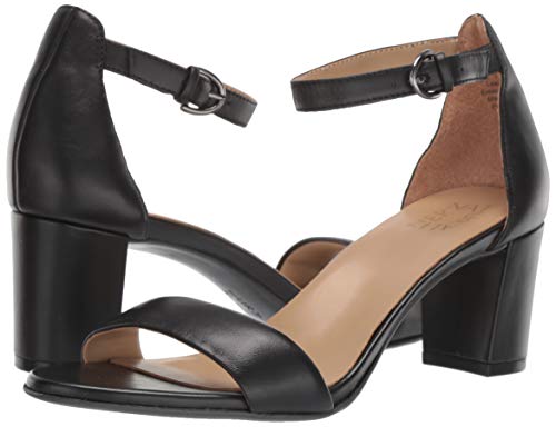 Naturalizer Womens Vera Ankle Strap Block Heel Dress Sandal ,Black Leather,8.5M #TOP7