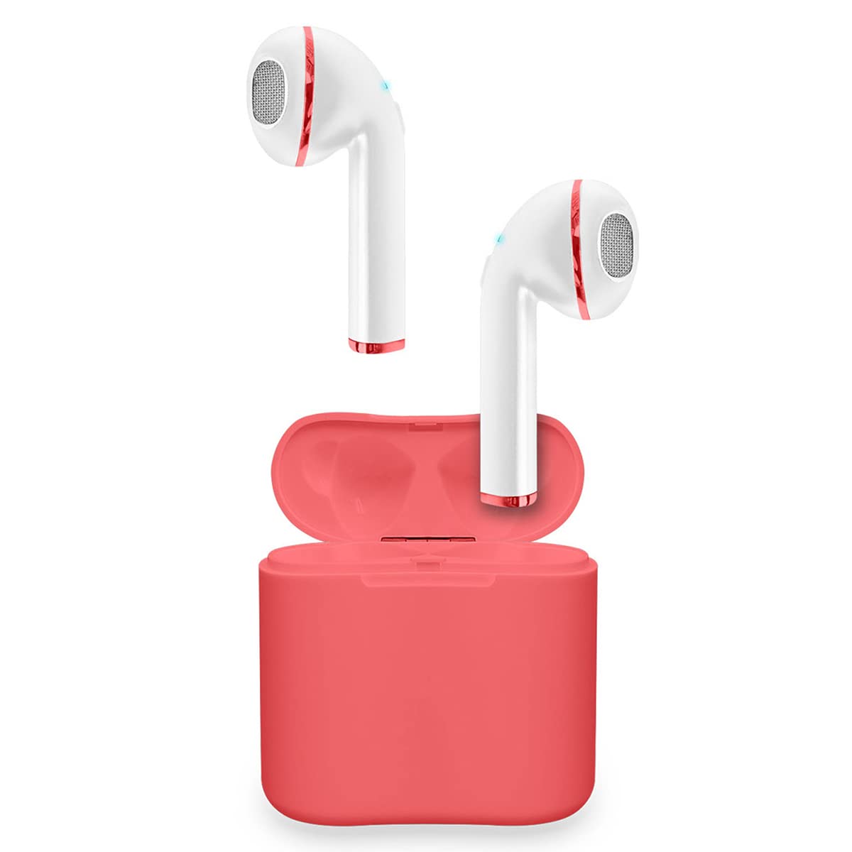 True Wireless Earbuds with Charging Case by SENTRY – Standard, Plastic, Silicone, Electronic Components, Coral Red, Model BT960R