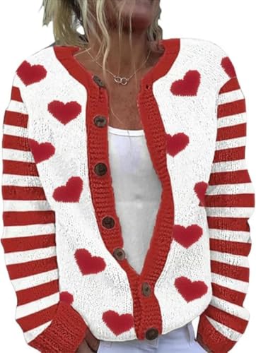 Image of Women's Funny Fall Winter Animal Floral Christmas Tree Long Sleeve Button Knit Cardigan Sweater
