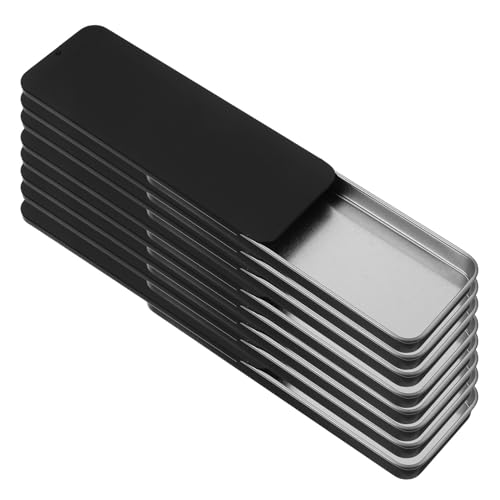 Boîte métallique rectangulaire noire de rangement avec fermeture à glissière