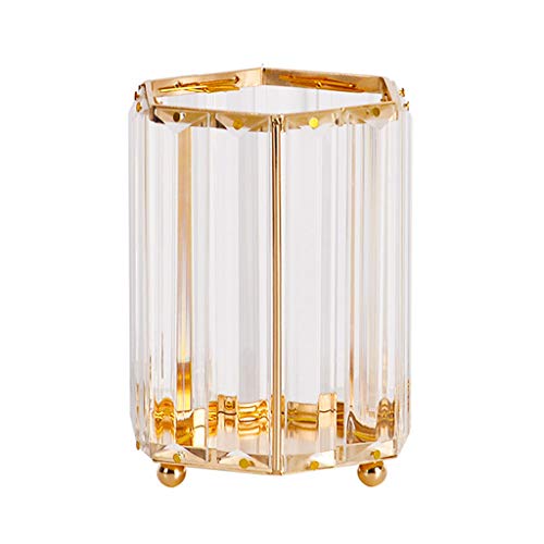 Preisvergleich Produktbild Gwxevce Crystal Makeup Organizer Metall Aufbewahrungsbox Makeup Pinselhalter Kosmetikhalter Gold