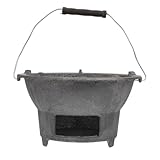 ULTECHNOVO Tragbarer Gusseisen Holzkohlegrill Outdoor Bbq Grill Camping Grillofen Stabiles Material Langlebig für Angeln Wandern