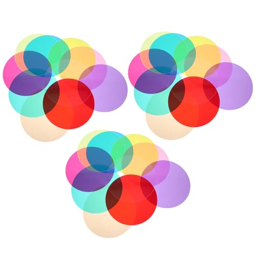 DOITOOL - DOITOOL Filtres Gélatine Correction de Couleur 30 Pièces 12 CM Rond Film Plastique Transparent pour Éclairage Photo Scène Superpositions Colorées Polyvalentes pour Studio et Vidéo