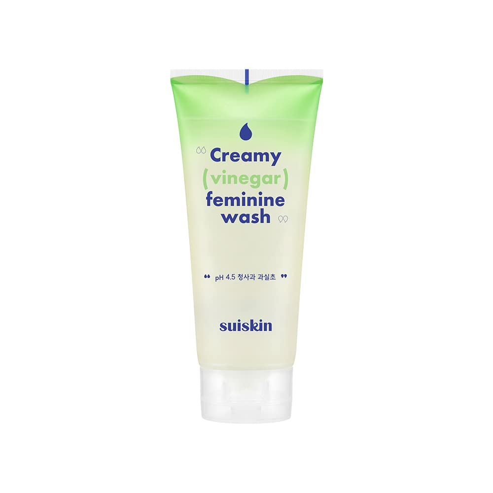 SuiskinGreen Apple Vinegar Feminine Wash | Removes odor, pH balanced with Vegan Probiotics, Fragrance-free