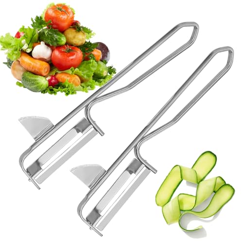 Kezidhp 2 Unidades - Pelador de Espárragos, Pelador de Verduras con Hoja de Acero Inoxidable, Pepinos y Frutas, Apto para Lavavajillas - Multiusos para Cocina