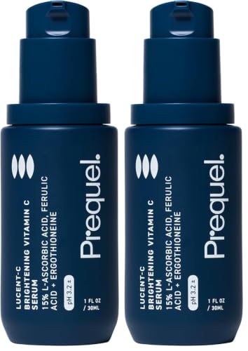 Prequel Skin Lucent-C, Vitamin C Serum for Face. Professional Facial L-Ascorbic Acid, Ferulic Acid Formula with Niacinamide. Clinical Skincare for Luminous Firm Skin. 1oz Pump (Pack of 2)