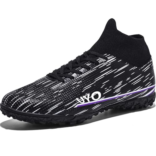 NISOCY Men&rsquo;s Soccer Shoes Football Cleats High-Top Outdoor/Indoor Athletic Rubber Non-Slip Spikes...