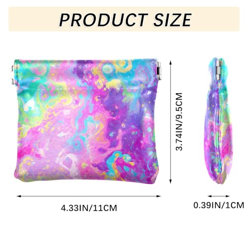 Splatter Paint Coin Purse Leather Pouch Change Purse, Squeeze Coin Pouch for Cards, Keys & Lipsticks, Unisex3