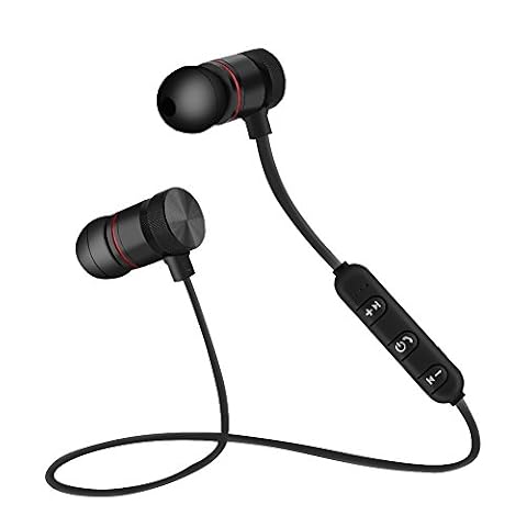 Słuchawki sportowe, magnetyczne bezprzewodowe słuchawki sportowe Bluetooth wodoodporne słuchawki douszne, do biegania, joggingu, jazdy samochodem itp. (czarne)