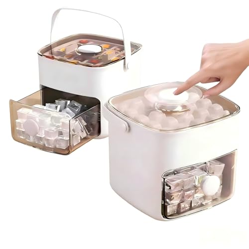 Bandeja para cubitos con tapa y recipiente, 48 cubos miniatura 1