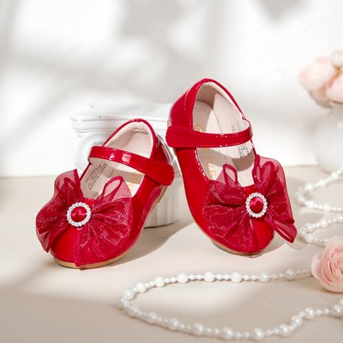 Image of GINFIVE Toddler Girls Dress Shoes Little Girls Mary Janes Ballerina Flats Shoes Toddler