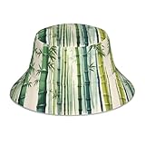 Pour homme et femme WZYWHJ Ink Bamboo Prints Chapeau cloche réversible pour homme et femme Protection pour voyage et activités de plein air Noir