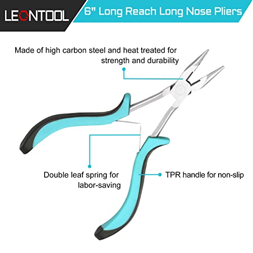 Image of Mini Long Reach Long Nose Pliers With Cutter 6 Inches Jewelry Making Pliers Beading Clamping Wire Bending Repair Tool Cutting Plier for Jewelry Making Handicraft Repairing