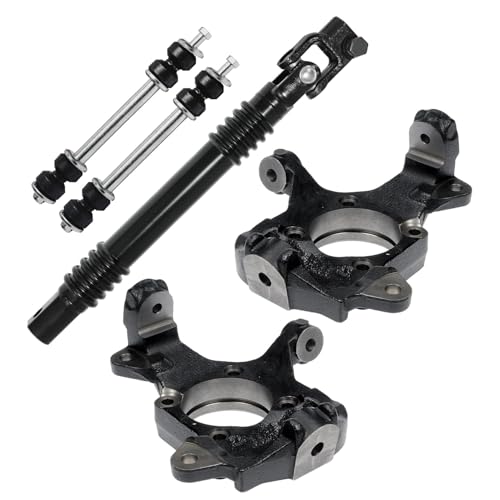 Image of Detroit Axle - Front Knuckles Kit for 2001-2006 Chevrolet Silverado 2500 HD 3500 2001-2004 Silverado 2500, GMC Sierra 2500HD 3500 Classic, Steering Knuckles Sway Bars Lower Intermediate Steering Shaft