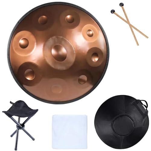 Handpan Drum Instrument, 9 Notes Hand-pan Drum Steel Tongue Drum, con bolsa para handpan y trípode, para sanación sonora, meditación personal y yoga