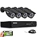 Price comparison product image SANSCO 8 Channel 5MP DVR CCTV Security Camera System with (4) 3K 5MP Super HD Outdoor Bullet Cameras (2560x1920, IP66 Vandal-Proof, Improved Night Vision, Quick App Viewing) - No Hard Drive Disk