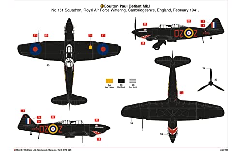 Airfix A02069 Boulton Paul Defiant Mk I Plastic Model Kit (1:72Nd Scale) #TOP7