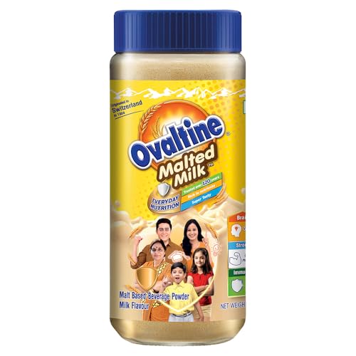 Image of OVALTINE Malted Health Drink Milk Powder, Health Choco Drink for Kids & Adults, Nutrition Vitamins & Minerals, Malted Milk 400g Jar + Malted Choco 450g BIB (Pack of 2)