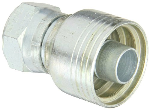 Aeroquip 1B12BF12 Carbon Steel Global TTC12 (Thru the Cover) Crimp Hose Fitting JIS Female Swivel Fitting , Straight, 3/4" Hose ID, 3/4" Pipe Size
