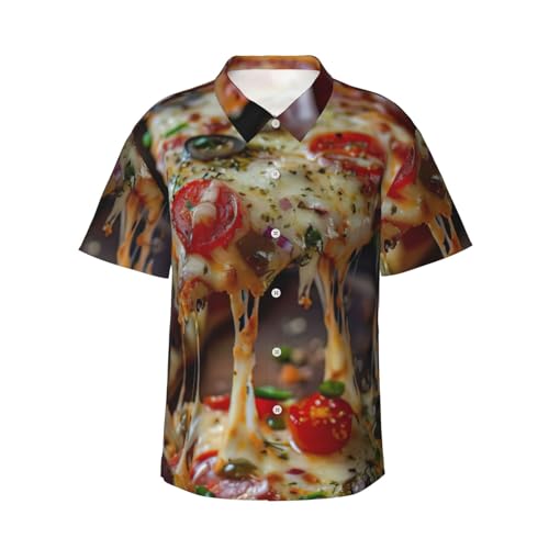 Chemise hawaïenne pizza ultra légère, la coupe fluide pour un confort absolu à la plage