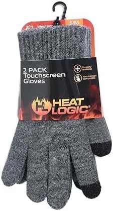 Heat Logic UNISEX 2PK GLOVE-GREY/BLACK-S/M - Image 4