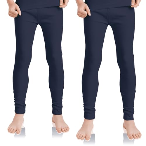 Celodoro 2er Pack Lange Kinder Thermo Unterhose - Navy 158-164
