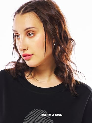 Image of Bewakoof Women's Cotton Oversized Fit Half Sleeve Round Neck T-Shirt | Casual wear | Streetwear | Oversized Tshirt for Woman Cotton| Baggy