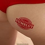 5 x APPROVED CUMSLUT - Stamp in red - Sexy Kinky Fetish Tattoo (5)