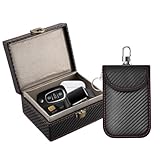 Faraday Box for Car Keys RFID Signal Blocker Box with Faraday Blocking Pouch 11.5x9x6.2CM Anti-Theft Key Fob Protector 4 Keys Capacity Universal Car Key Safe for Keyless Entry Cars (Small)