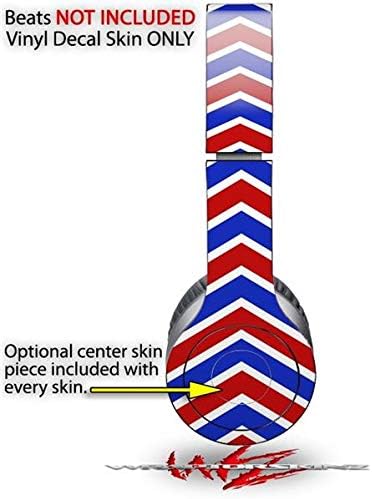 Skin Decal Wrap Works with Original Beats Solo HD Headphones Zig Zag Red White and Blue Skin Only (Headphones NOT Included)