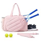 HOVCEH Tennistasche Damen, Tennis Tasche Damen mit Schlägerfach, Großer Kapazität Sporttasche mit Nassfach & Schuhfach, Tennis Bag für Fitness, Gym, Kurzreisen, Pendelverkehr