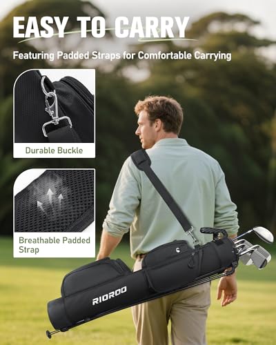 RIOROO Golf Stand Bag review: 3-Way Lightweight Par 3 Bag — Fits Up to 9 Clubs Image 5