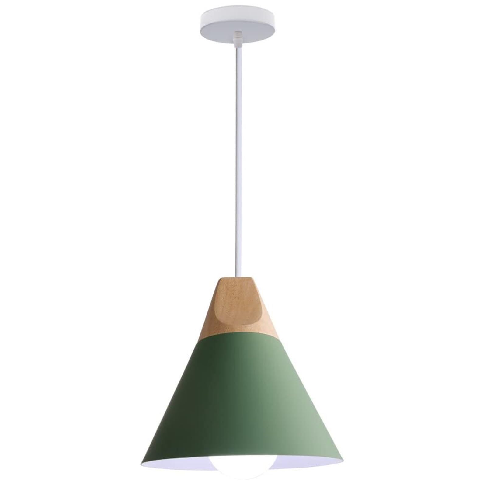 HUAYUSEDF Stylish Metal Pendant Lamp Chandelier Hanging Lighting Ceiling Fixture E26 Adjustable Cord for Restaurant Bar(Green)