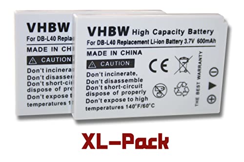 Batterie Sanyo DB-L40AU vhbw 2x pour caméscope - 2