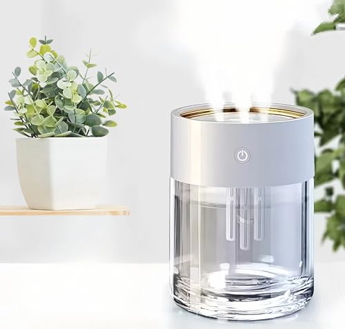 PHYLES Humidificateur d'Air 1L Silencieux – Couleurs LED, Brumisation Réglable, Auto-Off, Bureau & Chambre, Purification Air, Nuit Relaxante